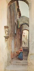 Calle en Cervo San Bartolommeo, c. 1910, 1912