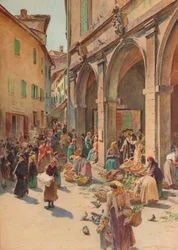 El mercado en Montepulciano, c1900 1913