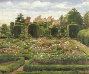 Los jardines de topiaria, Levens Hall, Cumbria, 1886