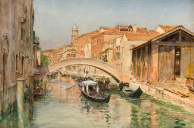 El antiguo astillero del Río del Ognissanti, Venecia (acuarela)