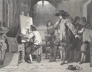 Sebastián Gómez descubierto por su maestro, Murillo, trabajando, de Illustrated L