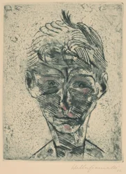Busto de un joven, Autorretrato, 1922-1923