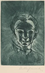 Cabeza sonriente, Autorretrato