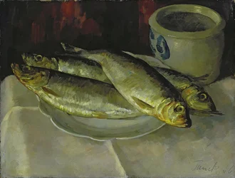 Bodegón de pescado (óleo sobre lienzo)