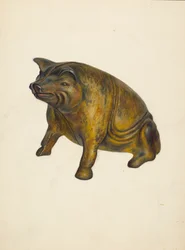 Banco de juguete: Cerdo, c. 1939