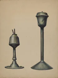 Dos lámparas de aceite, c. 1938