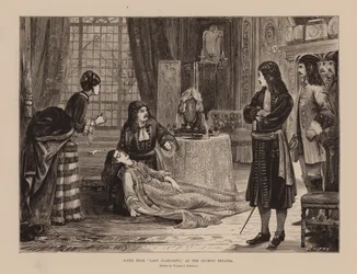 Escena de "Lady Clancarty", en el Teatro Olímpico (grabado)