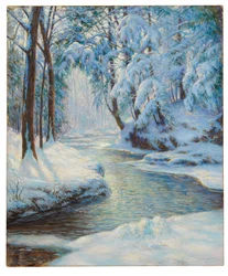 Arroyo en un paisaje nevado, principios del siglo XX (óleo sobre lienzo)