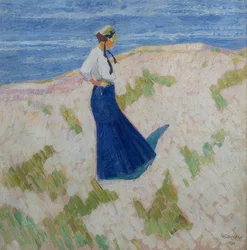 Bernhardine Bornemann en la playa de Heist. 1910