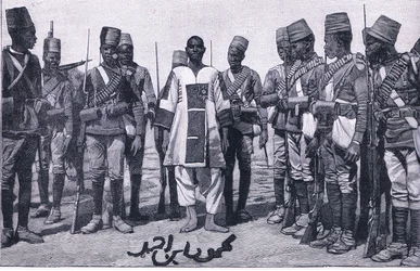 El Emir Mahmud bajo custodia, ilustración de la Historia de Inglaterra de Cassell, 1900s