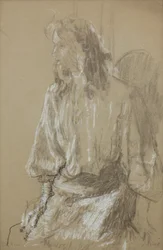 Little Rachel, c. 1906 (Tiza en blanco y negro sobre papel gris )