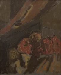 Blusa roja estampada, c. 1907 (Óleo sobre lienzo)