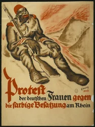 Mujeres alemanas protestan contra la ocupación de color del Rin, 1920
