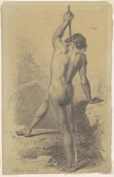Desnudo masculino con bastón