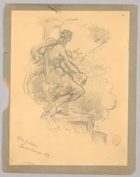 Mujer sentada (Motivo para diseño)