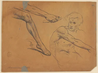 Estudios de un desnudo sentado