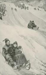 Una pista de tobogán en Canadá
