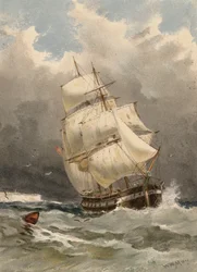 Outward Bound of the North Foreland (litografía en color)