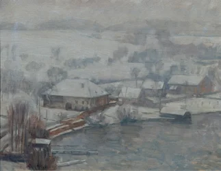 Paisaje invernal en el Attersee
