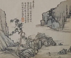 Paisaje después de Ma Yuan activo ca. 1190-1225, de Mustard Seed Garden, Primera edición, 1679