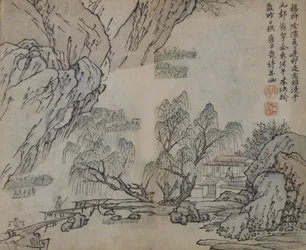 Hoja del Manual de Pintura del Jardín de Semillas de Mostaza Jieziyuan huazhuan..., probablemente edición de 1878