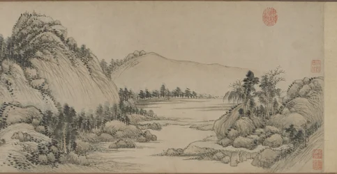 Vivienda en las montañas Fuchun después de Huang Gongwang, dinastía Qing, 1672