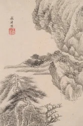 Paisaje al estilo de varios maestros antiguos: paisaje según Wang Meng (1308