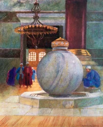 Fuente de Santa Sofía (litografía en color)