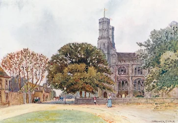 Thorney Abbey (litografía en color)