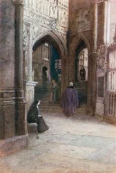 Abadía de Westminster: El Ambulatorio Sur (litografía en color)