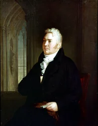 Retrato de Samuel Taylor Coleridge (1772 - 1834). Pintura atribuida a Washington Allston (1779 - 1843)