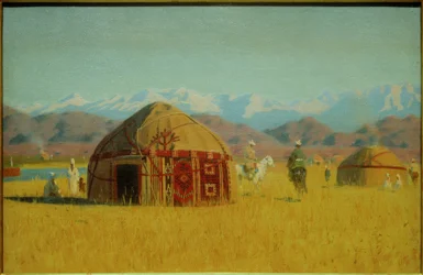 Yurta kirguisa (en el río Chu)