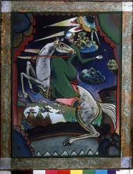 Amazonas en la Montaña.; Obra de Wassily Kandinsky (o Wassily Kandinski o Kandinskij