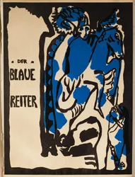 Portada de la revista " Der Blaue Reiter ", Berlín (litografía en color)