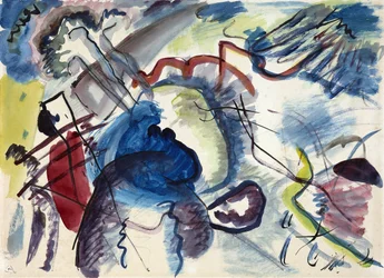 "" Sketch for Painting with White Border "(Sketch for Painting with White Border) (Diseño para el cuadro con borde blanco) Pintura de Vassily Kandinsky (ou Wassily Kandinski ou Kandinskij