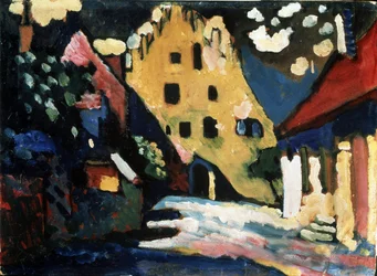 "Murnau. La cour du chateau" Peinture de Vassily Kandinsky (ou Wassily Kandinski ou Kandinskij)