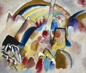 "" Paisaje con manchas rojas n 2 "" (Paisaje con manchas rojas N 2 ou Paisaje con manchas rojas Nr 2) Pintura de Vassily Kandinsky (ou Wassily Kandinski ou Kandinskij