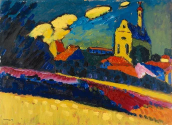 Estudio para Murnau - Paisaje con iglesia, 1909