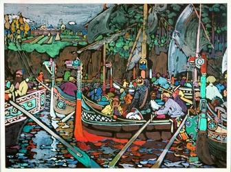La canción del Volga (pintura sobre lienzo)
