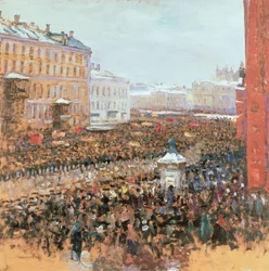 Manifestación masiva en Moscú en 1917