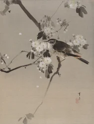 Pájaros en una rama florida, ca. 1887