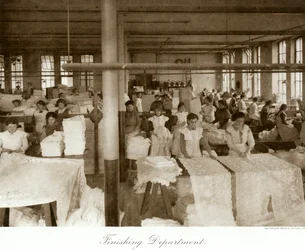 Fábrica de encajes Thomas Adams, Nottingham, Nottinghamshire, 1914