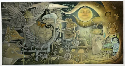 Creatures Appeared Out Of The Dark, 2010 (técnica mixta sobre cartulina)