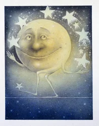 La Luna hace malabares con las estrellas de la noche
