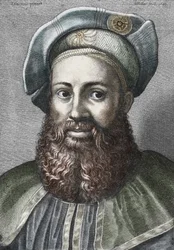 Retrato de Pietro Aretino (1492-1556) (Aretin), poeta italiano (Retrato del poeta italiano Pietro Aretino) Grabado Colección particular