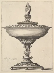 Una copa ancha con pies de bola, 1646