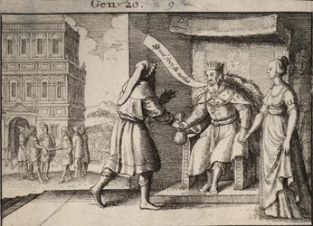 Abimelec reprendiendo a Abraham. Estado 1