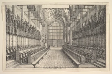 Coro y puestos en la Capilla de San Jorge, Windsor