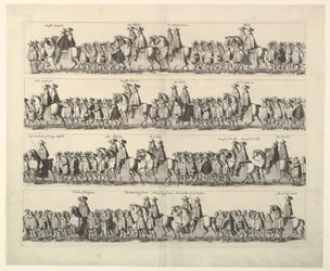 Procesión de la coronación de Carlos II por Londres, 1662.