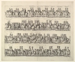Procesión de la coronación de Carlos II por Londres, 1662.